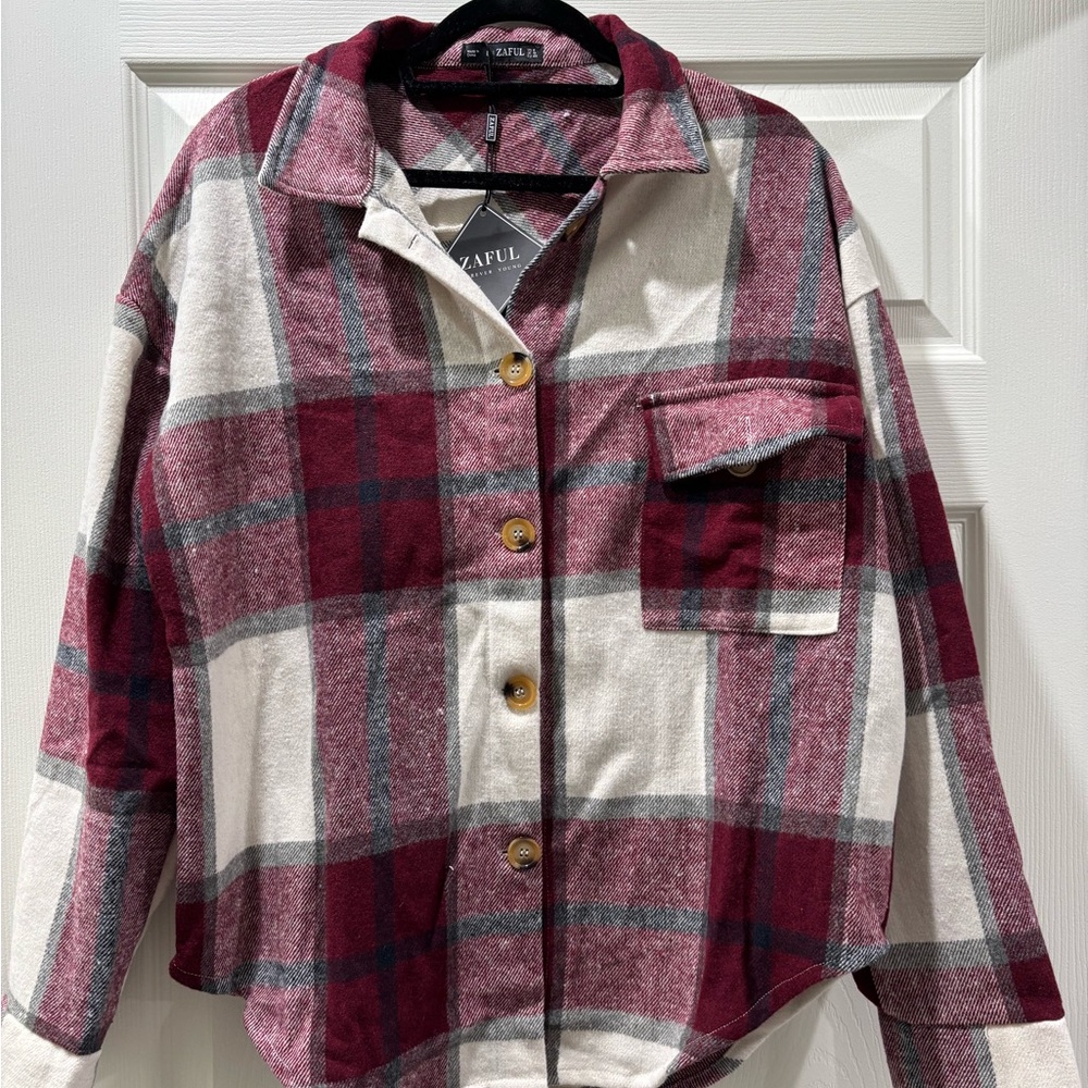 Plaid Button-Up Shirt